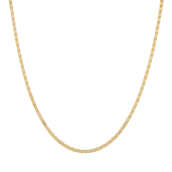 Collar eslabón nudo marino platinado en oro amarillo 14 kilates.