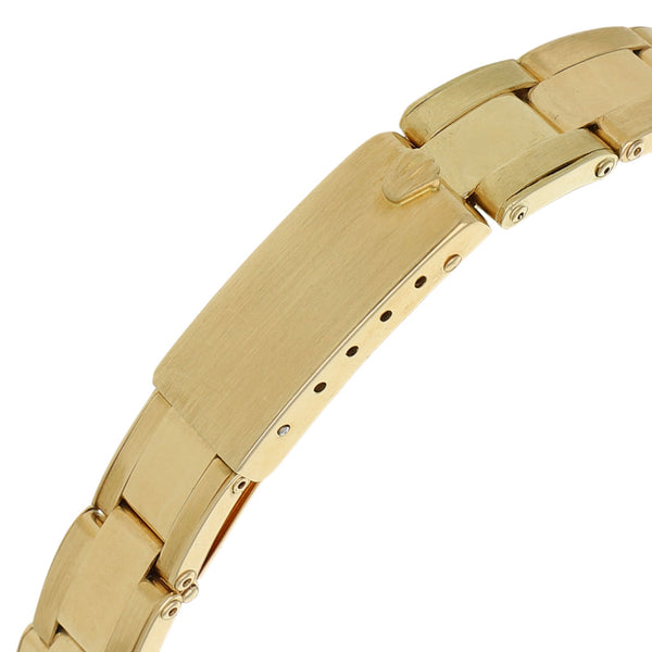 Reloj Rolex para dama modelo Oyster Perpetual en oro amarillo 18 kilates.