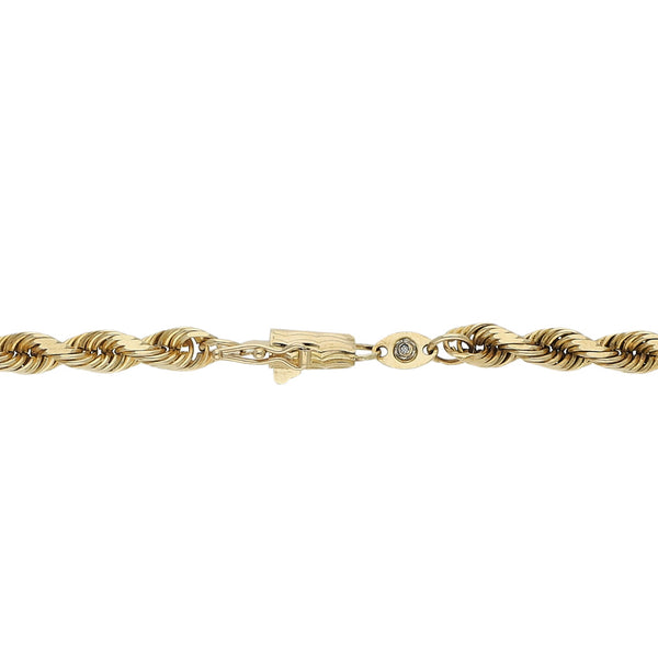 Pulsera eslabón torzal con sintético en oro amarillo 14 kilates.