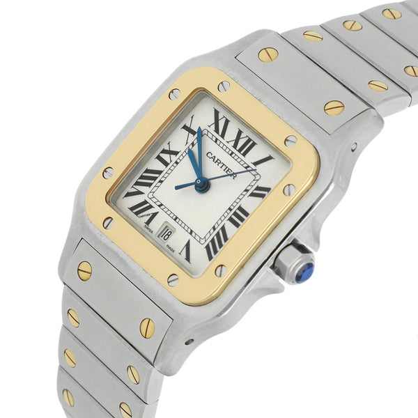 Reloj Cartier caballero/unisex modelo Santos Galbeé vistas en oro amarillo 18 kilates.