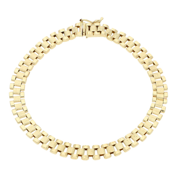 Pulsera eslabón articulado en oro amarillo 14 kilates.