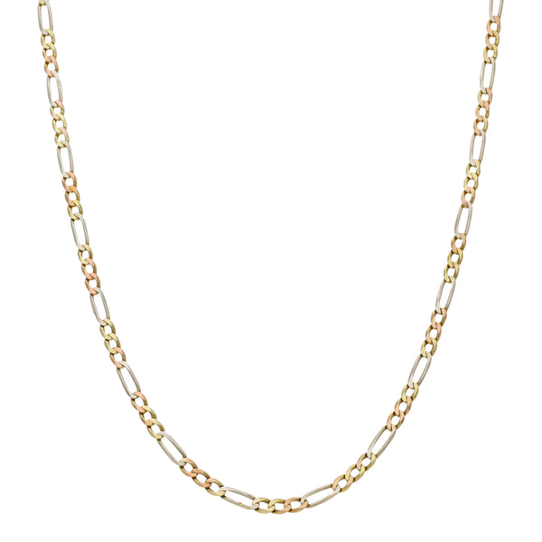 Collar de tres eslabones por uno en oro dos tonos 14 kilates.