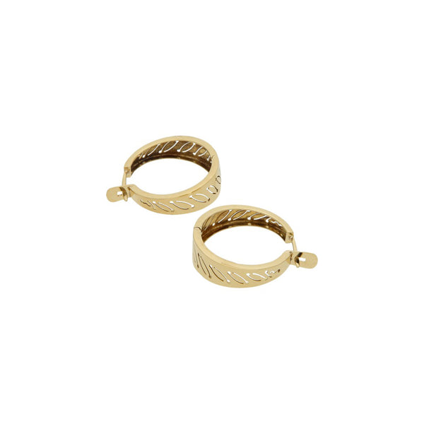 Arracadas articuladas en oro amarillo 14 kilates.