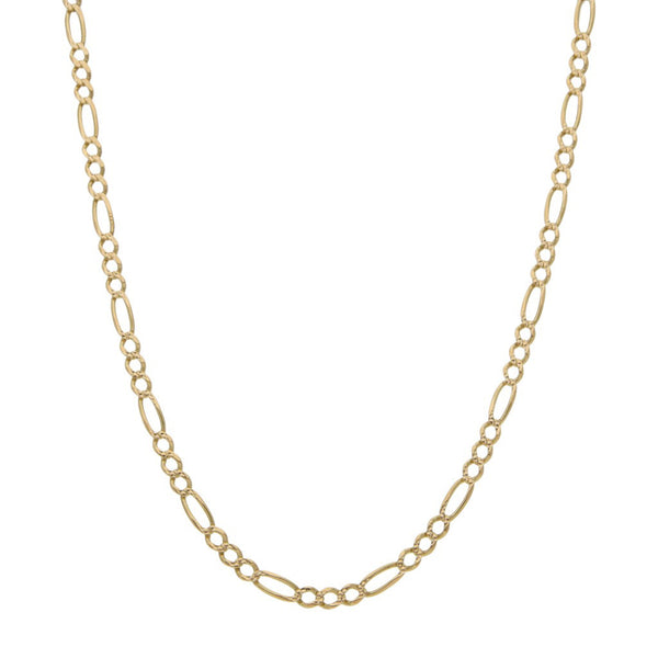 Collar de tres eslabones por uno en oro amarillo 14 kilates.