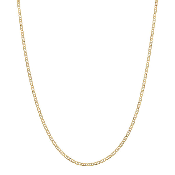 Collar eslabón nudo marino en oro tres tonos 14 kilates.
