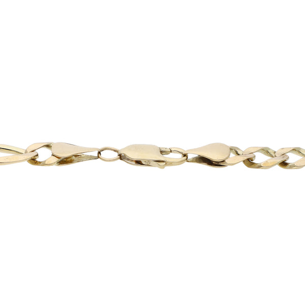 Pulsera de tres eslabones por uno en oro amarillo 14 kilates.