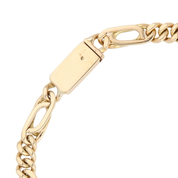 Pulsera eslabón combinado en oro amarillo 14 kilates.