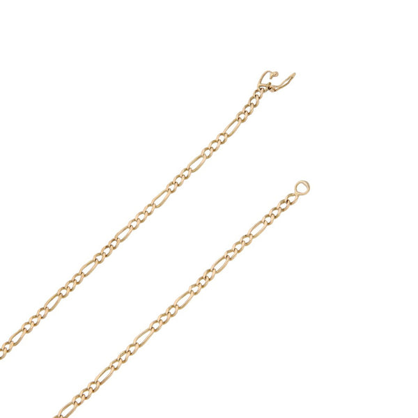 Collar de tres eslabones por uno en oro amarillo 16 kilates y crucifijo liso en oro dos tonos 14 kilates.