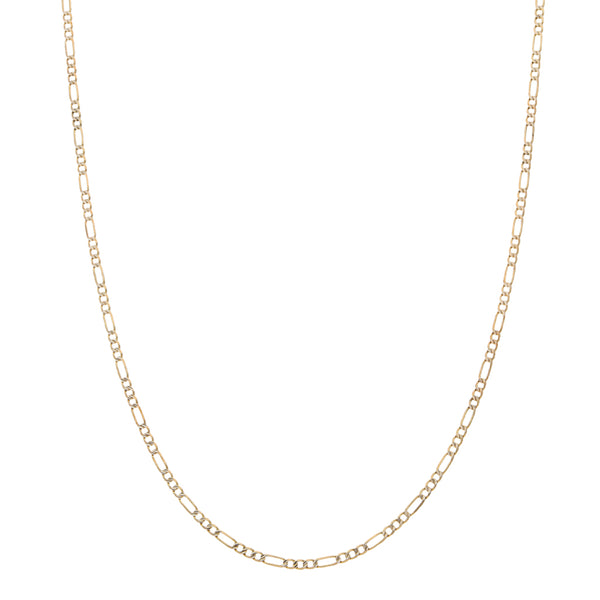 Collar de tres eslabones por uno platinados en oro amarillo 14 kilates.
