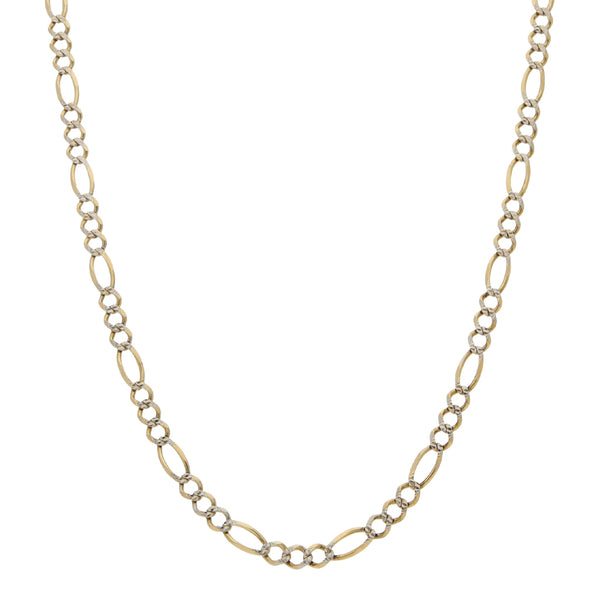Collar de tres eslabones por uno platinados en oro amarillo 14 kilates.