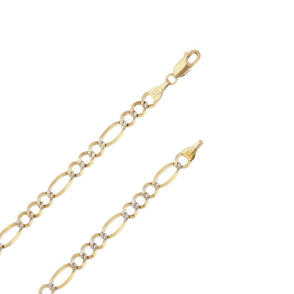 Collar de tres eslabones por uno platinados en oro amarillo 14 kilates.