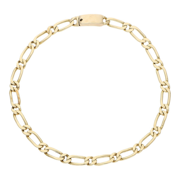 Pulsera eslabón combinado en oro amarillo 14 kilates.