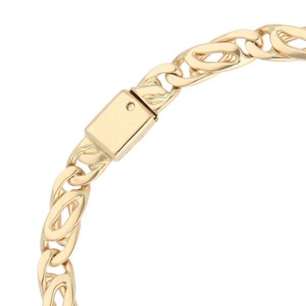 Pulsera eslabón nudo egipcio en oro amarillo 14 kilates.