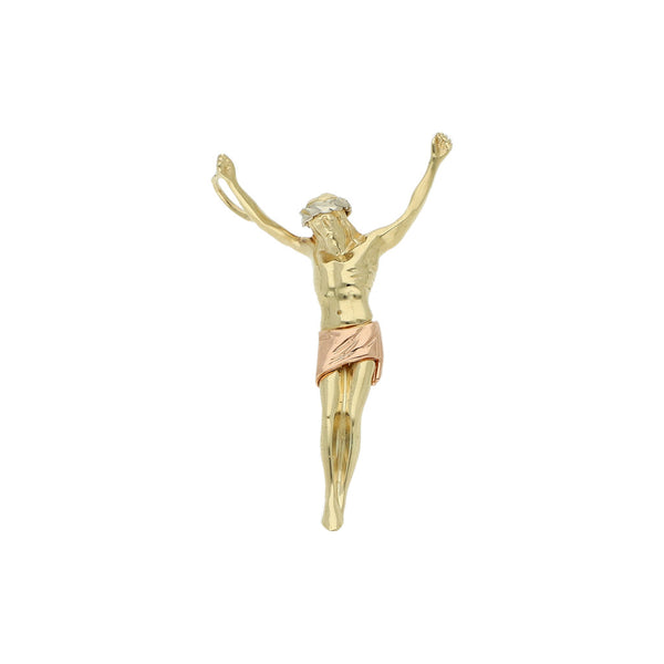 Cristo diseño especial en oro tres tonos 14 kilates.