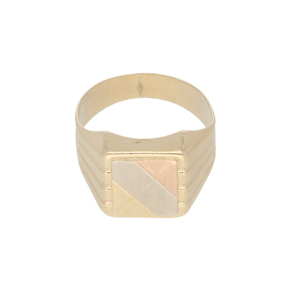 Anillo tipo sello en oro amarillo 14 kilates.