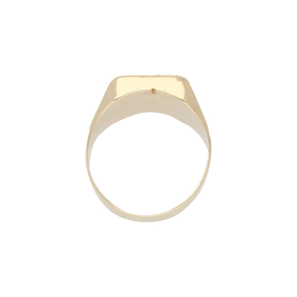 Anillo tipo sello en oro amarillo 14 kilates.