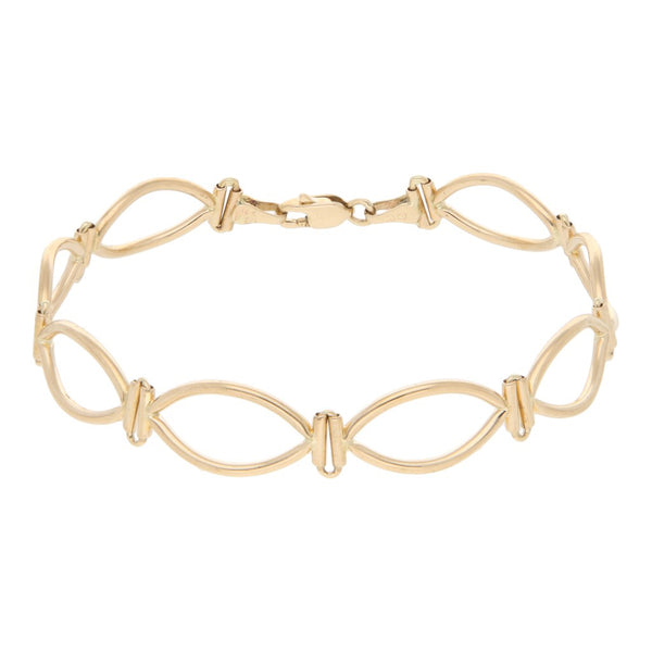 Pulsera eslabón articulado en oro amarillo 14 kilates.