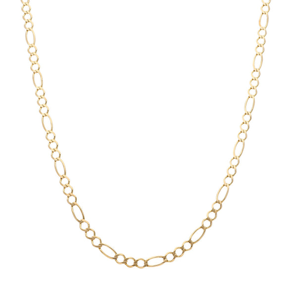 Collar de tres eslabones por uno en oro amarillo 14 kilates.