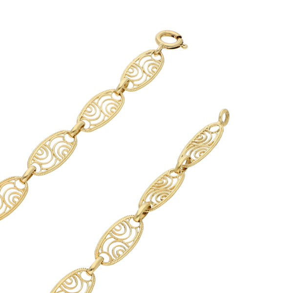 Collar eslabón combinado en oro amarillo 18 kilates.
