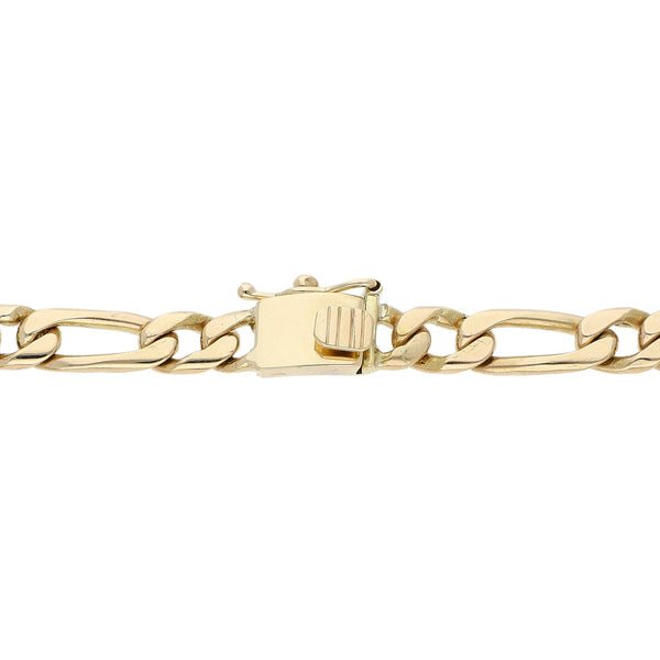 Pulsera de tres eslabones por uno en oro amarillo 14 kilates.