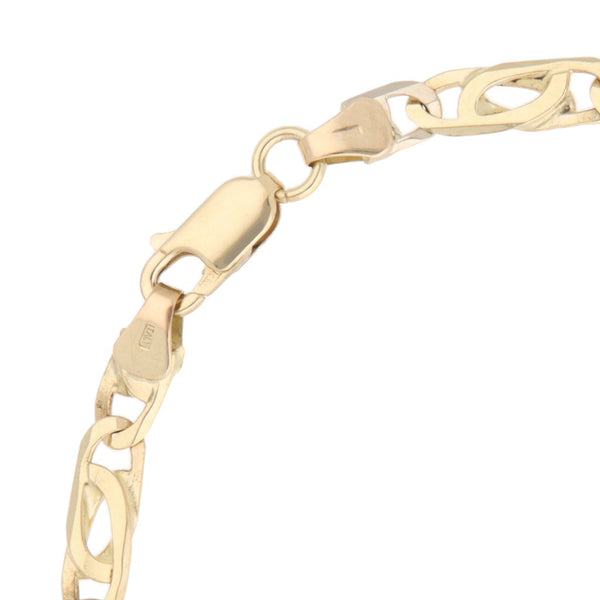 Pulsera eslabón combinado en oro dos tonos 14 kilates.