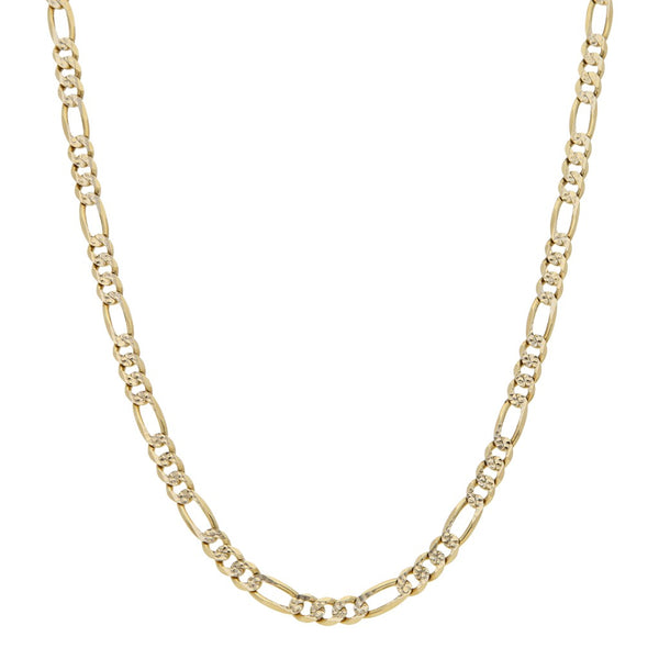 Collar de tres eslabones por uno Platinado en oro amarillo 14 kilates.