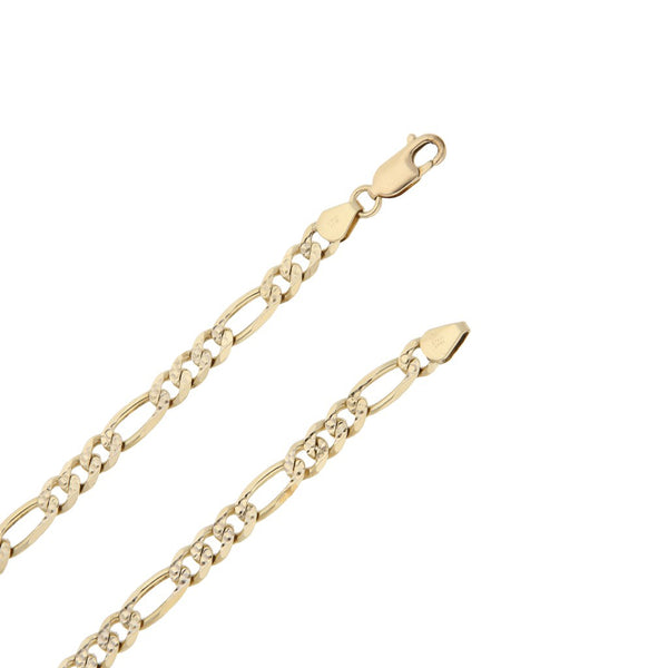 Collar de tres eslabones por uno Platinado en oro amarillo 14 kilates.