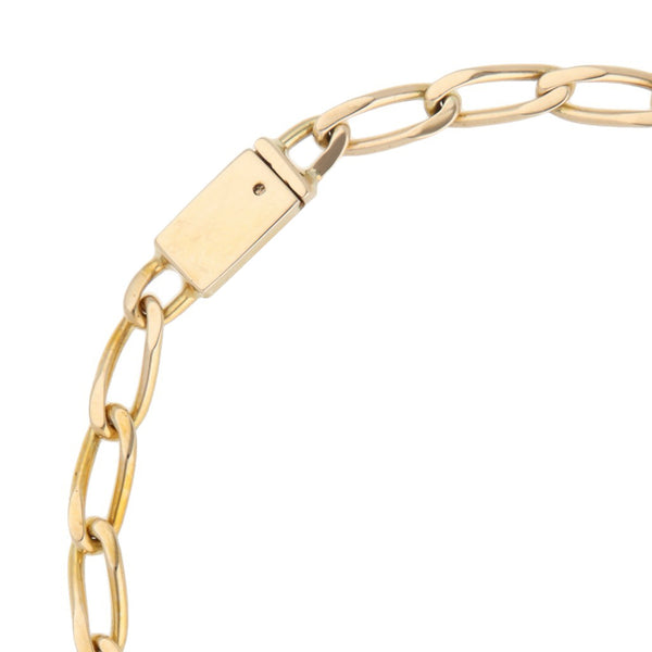 Pulsera eslabón encontrado en oro amarillo 14 kilates.