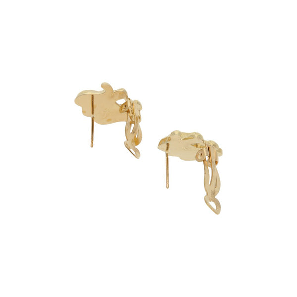 Aretes diseño especial motivo elefante en oro amarillo 14 kilates.