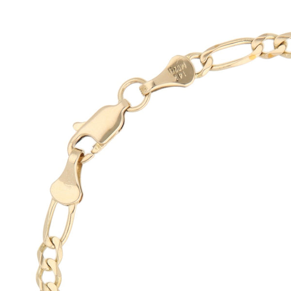 Pulsera de tres eslabones por uno en oro amarillo 14 kilates.