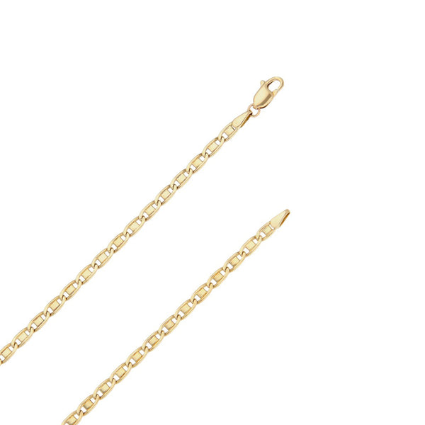 Gargantilla eslabón nudo marino con colgante de diamante y sintético en oro amarillo 14 kilates.
