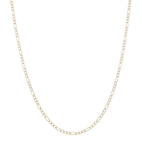 Collar de tres eslabones por uno platinado en oro amarillo 14 kilates.