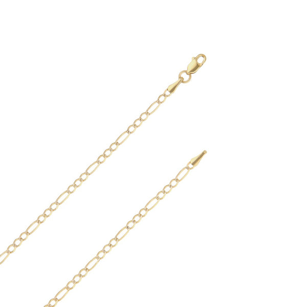 Collar de tres eslabones por uno platinado en oro amarillo 14 kilates.