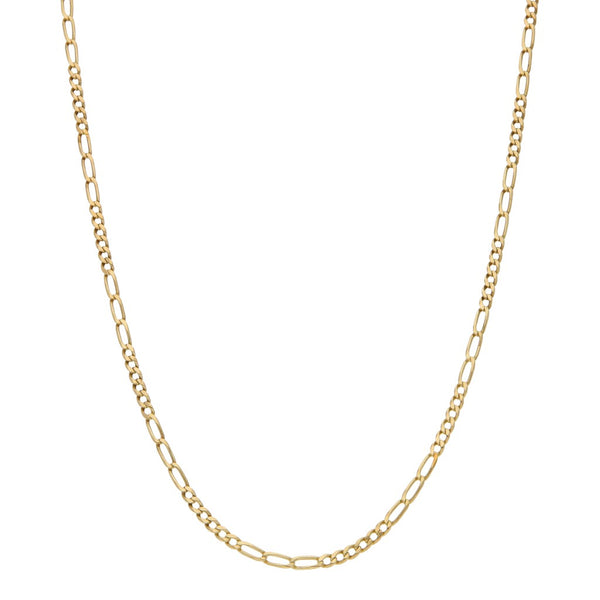 Collar de seis eslabones por tres en oro amarillo 14 kilates.