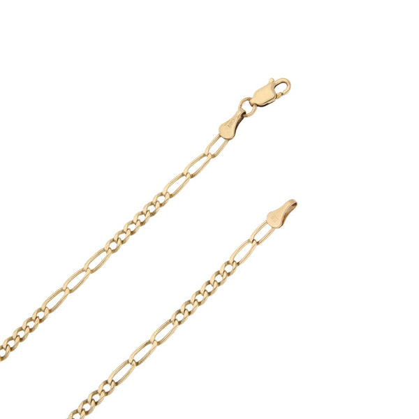 Collar de seis eslabones por tres en oro amarillo 14 kilates.