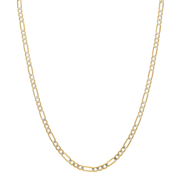 Collar de tres eslabones por uno platinados en oro amarillo 14 kilates.