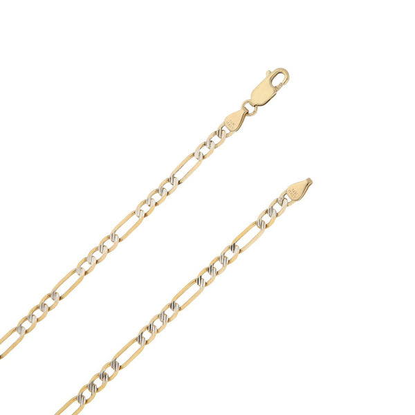 Collar de tres eslabones por uno platinados en oro amarillo 14 kilates.