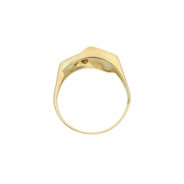 Anillo diseño especial con diamantes en oro amarillo 18 kilates.