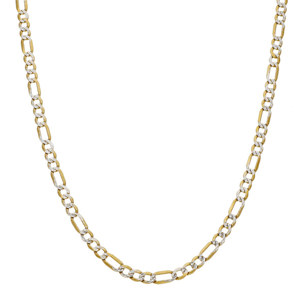 Collar de tres eslabones por uno platinado en oro amarillo 14 kilates.