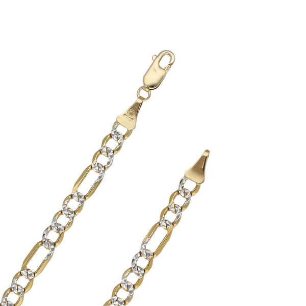 Collar de tres eslabones por uno platinado en oro amarillo 14 kilates.