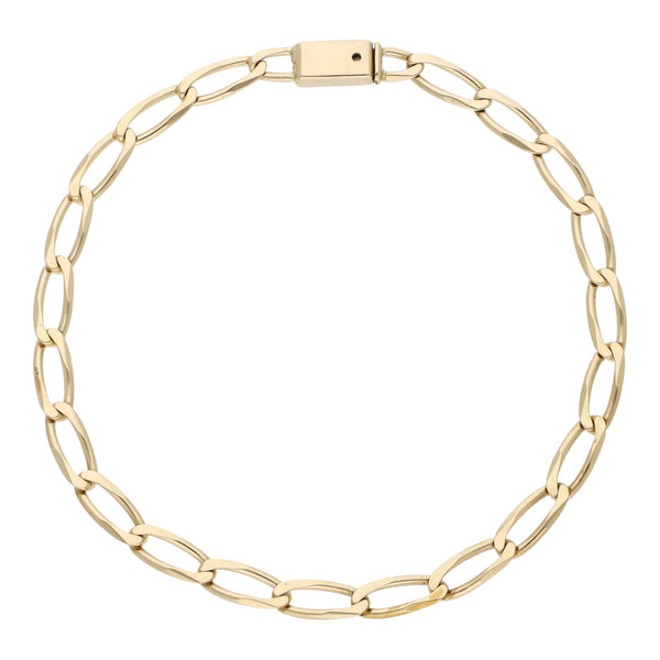 Pulsera eslabón encontrado en oro amarillo 14 kilates.