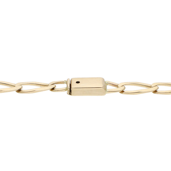 Pulsera eslabón encontrado en oro amarillo 14 kilates.