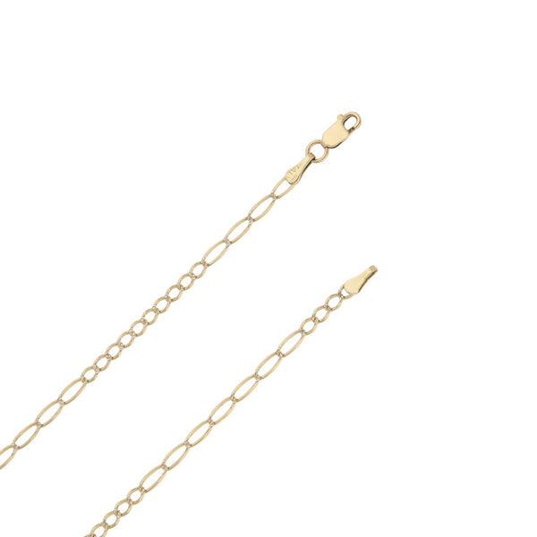 Collar de diez eslabones por siete platinados en oro amarillo 14 kilates.
