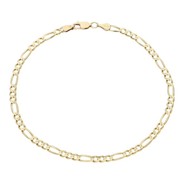 Pulsera de tres eslabones por uno en oro amarillo 14 kilates.