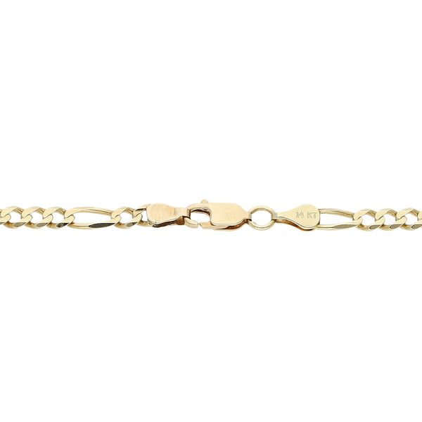 Pulsera de tres eslabones por uno en oro amarillo 14 kilates.