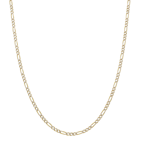 Collar de tres eslabones por uno platinado en oro amarillo 14 kilates.