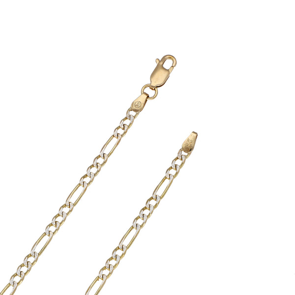 Collar de tres eslabones por uno platinado en oro amarillo 14 kilates.