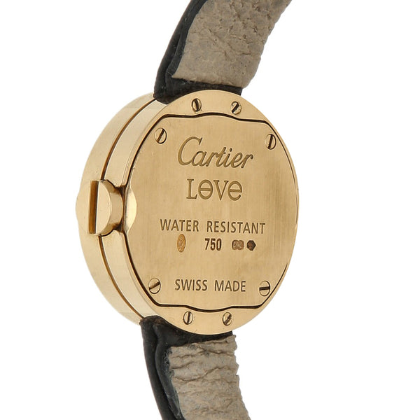 Reloj Cartier para dama modelo Love caja y broche en oro amarillo 18 kilates.