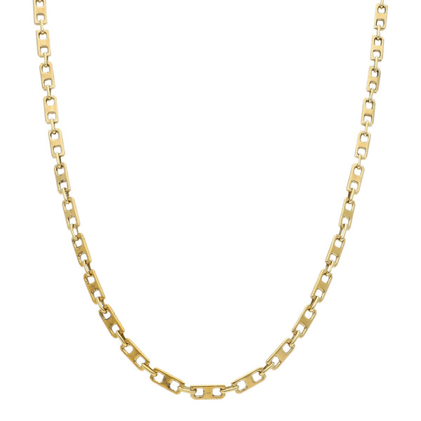 Collar eslabón combinado en oro amarillo 18 kilates.