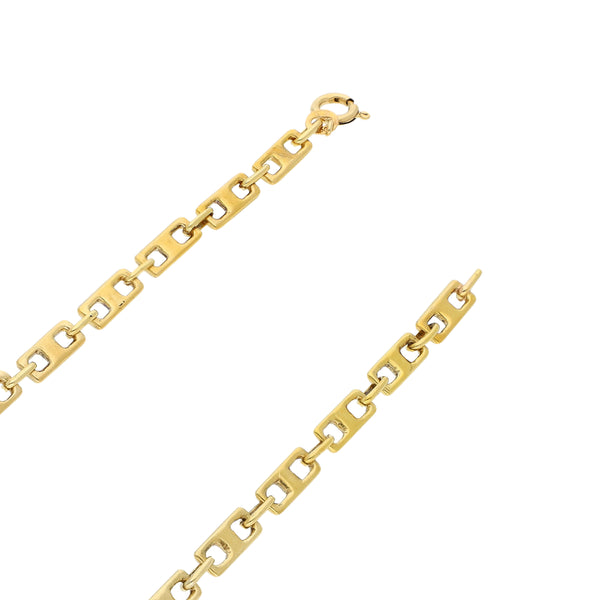 Collar eslabón combinado en oro amarillo 18 kilates.